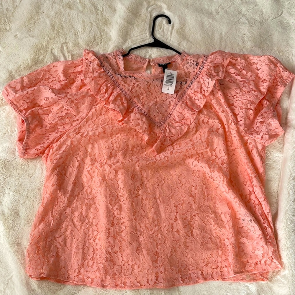 Torrid blush lace top